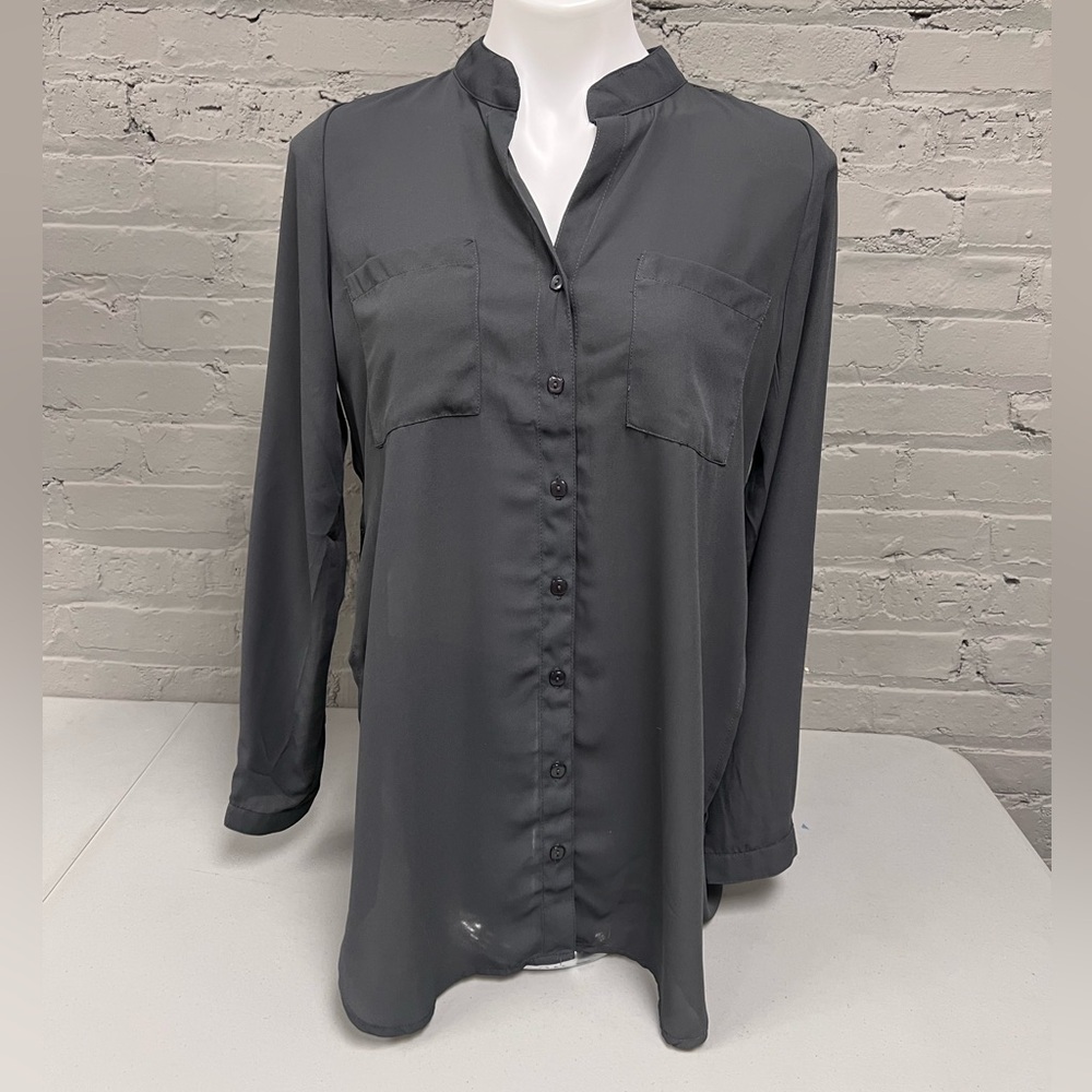 Elegant Gray Women's Hi Low Tunic